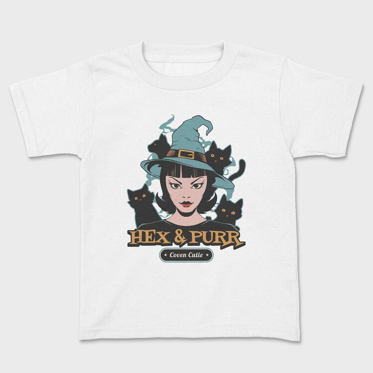 Spooky Witch And Cats Coven Halloween, Tricou Copii