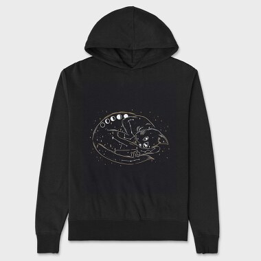 Galaxy Cat, Hanorac Oversize Barbati (Unisex)
