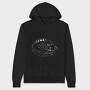 Galaxy Cat, Hanorac Oversize Barbati (Unisex)