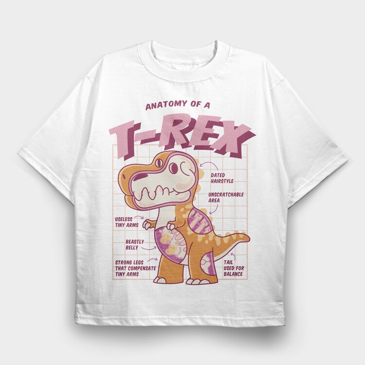 Trex Anatomy, Tricou Oversize Barbati (Unisex)