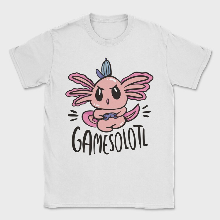 Gamer Axolotl Gamesolotl, Tricou Barbati (Unisex)