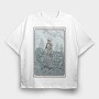 Skeleton Deadlifting Tarot Card, Tricou Oversize Barbati (Unisex)
