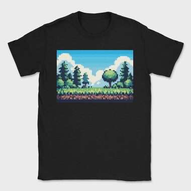 Pixel Art Landscape, Tricou Barbati (Unisex)