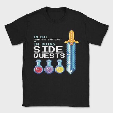 Pixel Side Quests, Tricou Barbati (Unisex)
