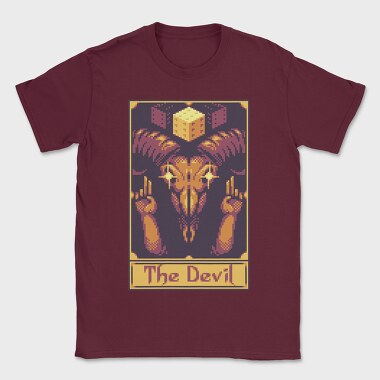 Pixelart Tarot Card the Devil, Tricou Barbati (Unisex)