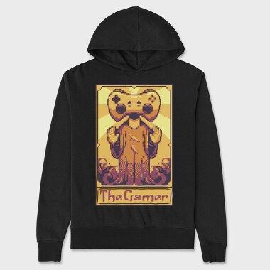 Pixelart Tarot Card the Gamer, Hanorac Oversize Barbati (Unisex)