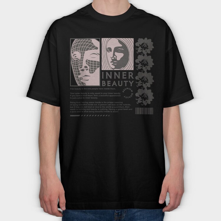 Inner Beauty 1, Tricou Oversize Barbati (Unisex)