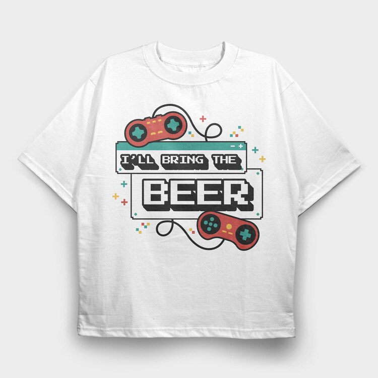 Gamers Beverage Promise Bachelorette Gaming, Tricou Oversize Barbati (Unisex)