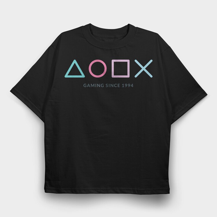 Gaming Playstation, Tricou Oversize Barbati (Unisex)