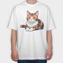Orange Cat, Tricou Oversize Barbati (Unisex)