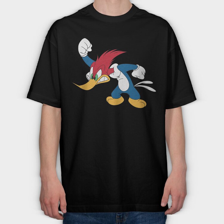 Cartoon Retro Woody Woodpecker 5, Tricou Oversize Barbati (Unisex)