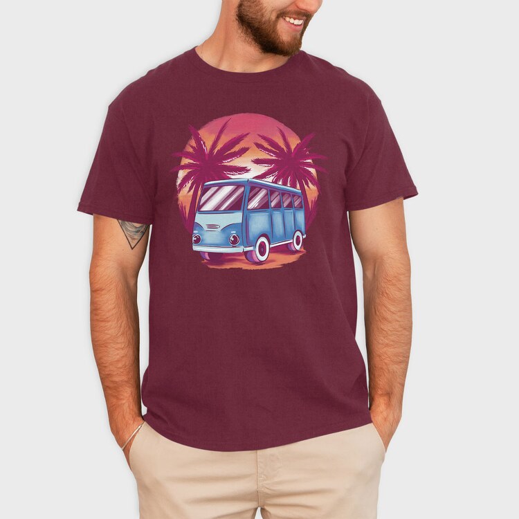 Sunset Beach Van, Tricou Barbati (Unisex)