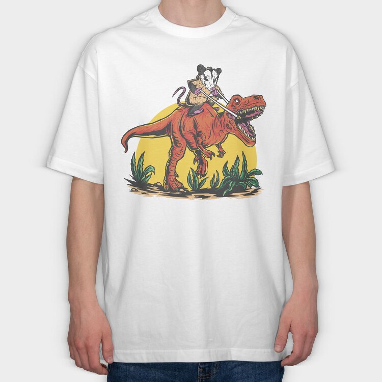 Opossum Trex, Tricou Oversize Barbati (Unisex)