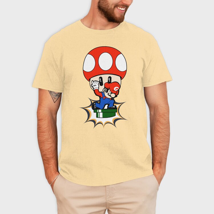 Moshroom Mario, Tricou Barbati (Unisex)