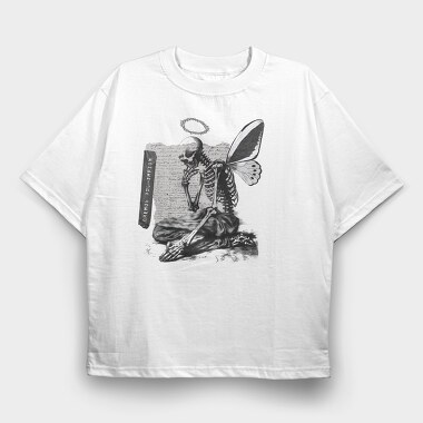 Prayer Skeleton, Tricou Oversize Barbati (Unisex)
