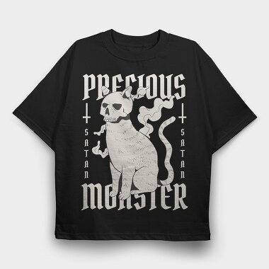 Precious Monster Cat, Tricou Oversize Barbati (Unisex)
