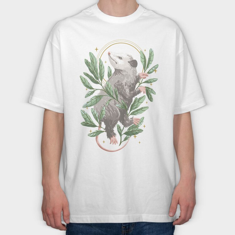 Opossum Mystical, Tricou Oversize Barbati (Unisex)
