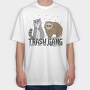 Racoon and Possum Trash Gang, Tricou Oversize Barbati (Unisex)