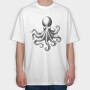 octopus draw, Tricou Oversize Barbati (Unisex)