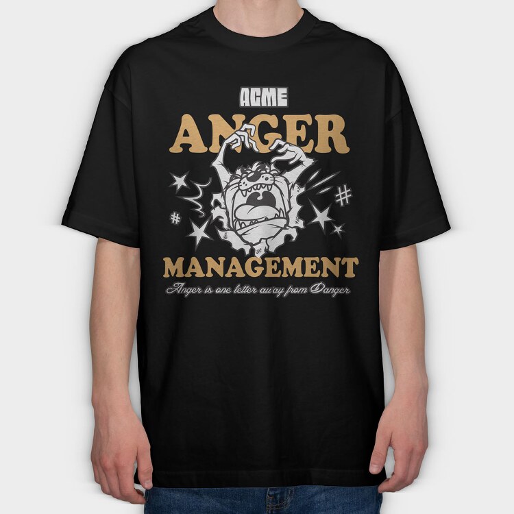 Tasmanian Devil Anger, Tricou Oversize Barbati (Unisex)
