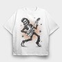 Rock Skeleton, Tricou Oversize Barbati (Unisex)