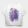 Purple Octopus, Tricou Oversize Barbati (Unisex)