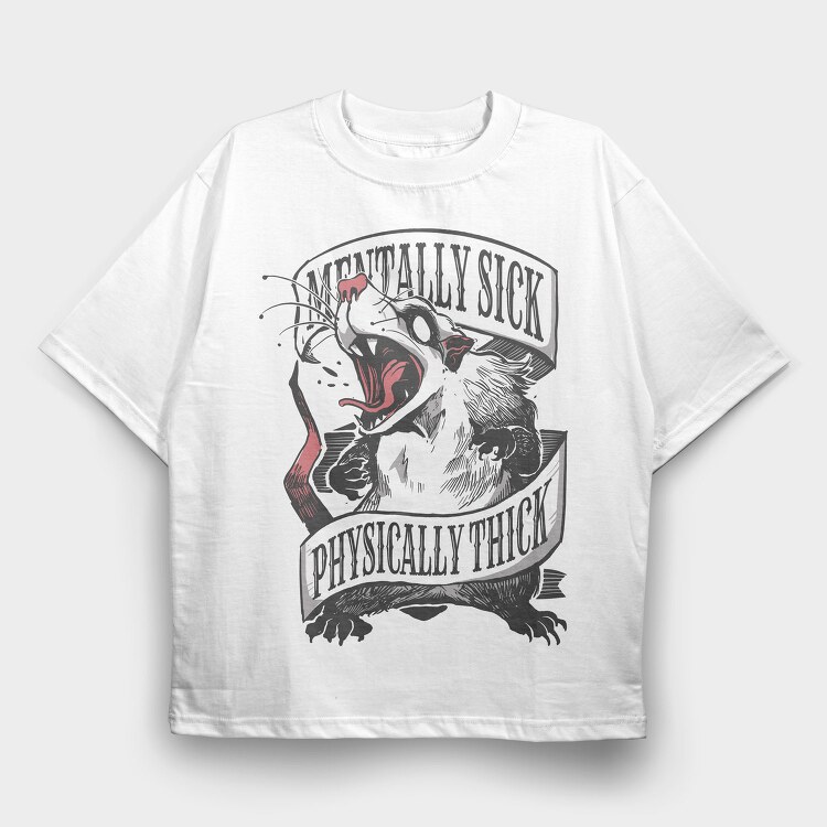 Possum Crazy, Tricou Oversize Barbati (Unisex)