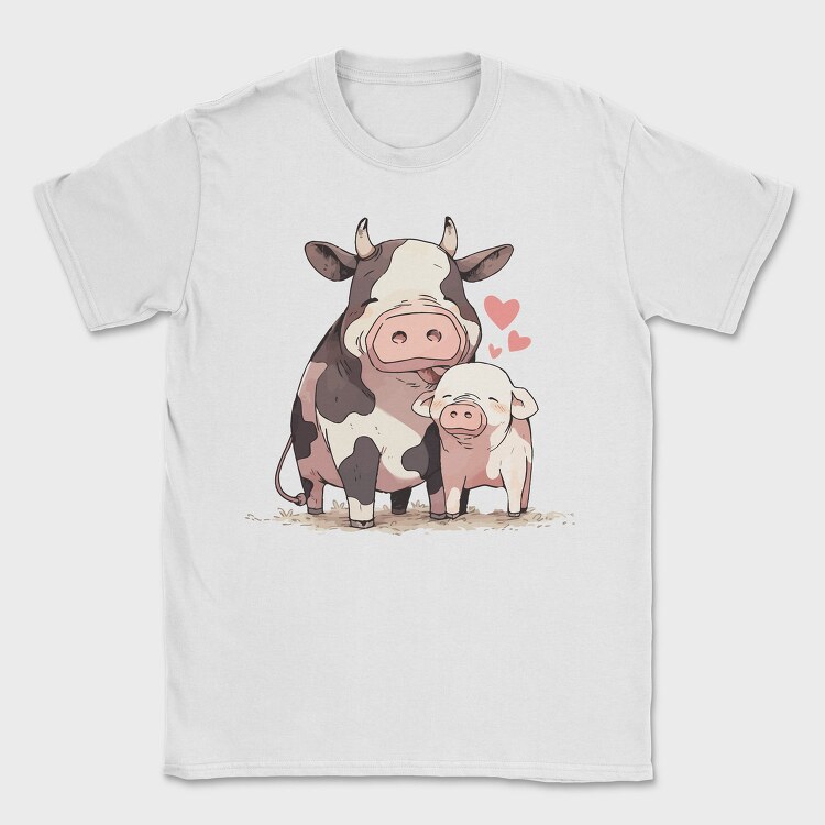 Pig Cow Love, Tricou Barbati (Unisex)