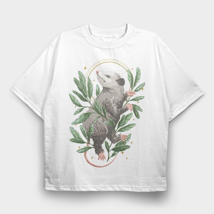 Opossum Mystical, Tricou Oversize Barbati (Unisex)