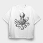 octopus draw, Tricou Oversize Barbati (Unisex)