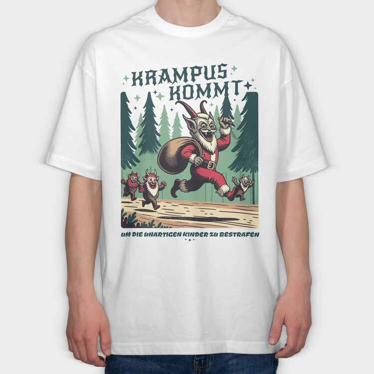 Krampus Kommt, Tricou Oversize Barbati (Unisex)