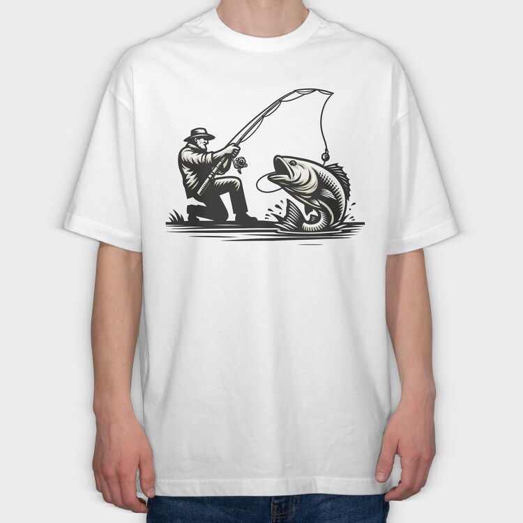 Man Fishing, Tricou Oversize Barbati (Unisex)