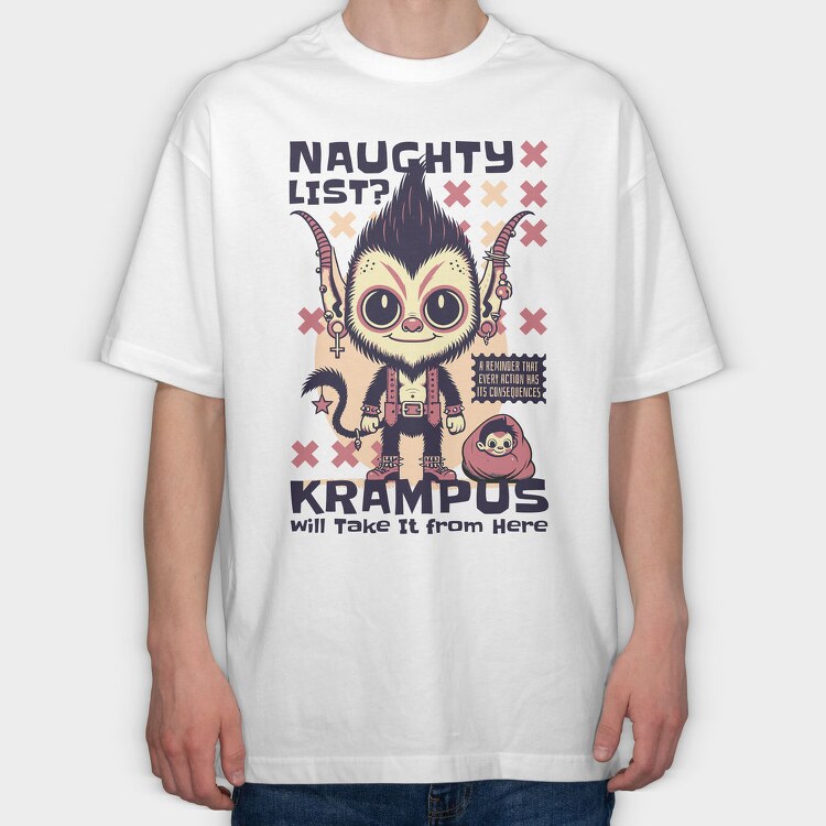 Naughty List, Tricou Oversize Barbati (Unisex)