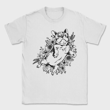 Pug Flowers, Tricou Barbati (Unisex)