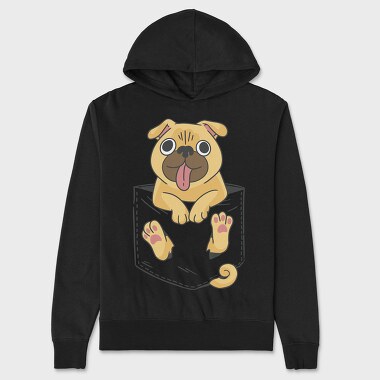 Pug in Pocket, Hanorac Oversize Barbati (Unisex)