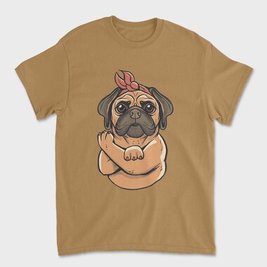 Pug Strong Woman, Tricou Barbati (Unisex)
