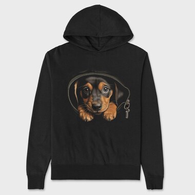Puppy Black, Hanorac Oversize Barbati (Unisex)