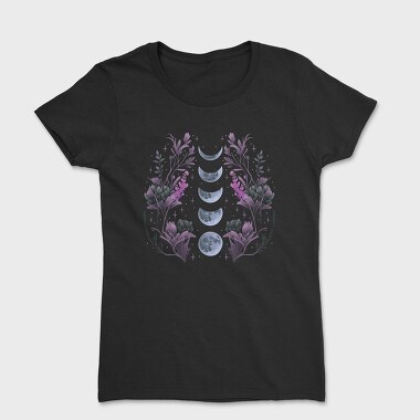 Purple Flowers Dark Moon, Tricou Femei