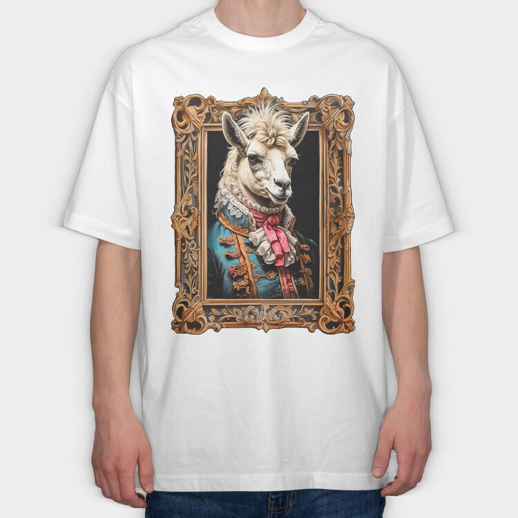 llama mozart, Tricou Oversize Barbati (Unisex)