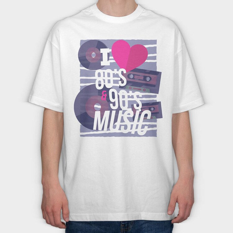 80 S and 90 S Music, Tricou Oversize Barbati (Unisex)