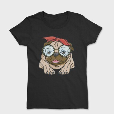 Pug With Glasses, Tricou Femei