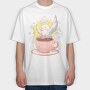 Dove and Coffee, Tricou Oversize Barbati (Unisex)