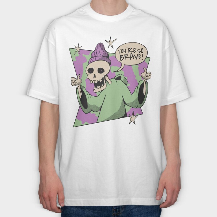 Supportive Skeleton Brave, Tricou Oversize Barbati (Unisex)