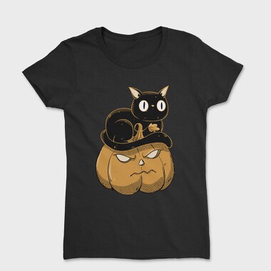 Pumpkin and Cute Black Cat, Tricou Femei
