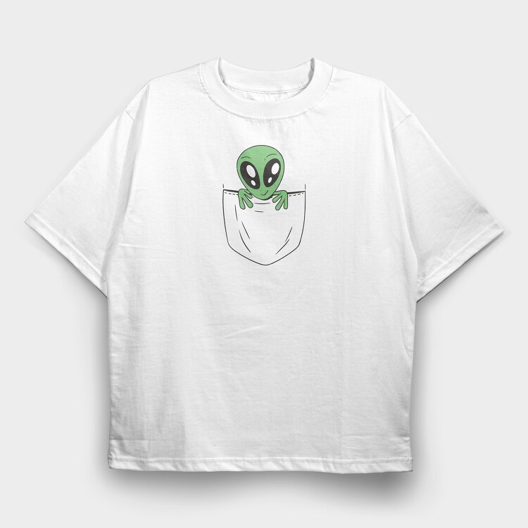 Alien Pocket, Tricou Oversize Barbati (Unisex)
