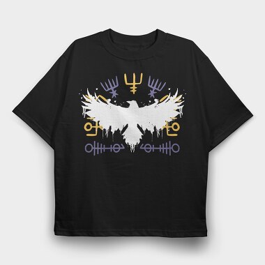Raven Viking, Tricou Oversize Barbati (Unisex)