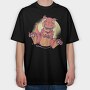 Gamer Dinosaur Dino Joystick, Tricou Oversize Barbati (Unisex)