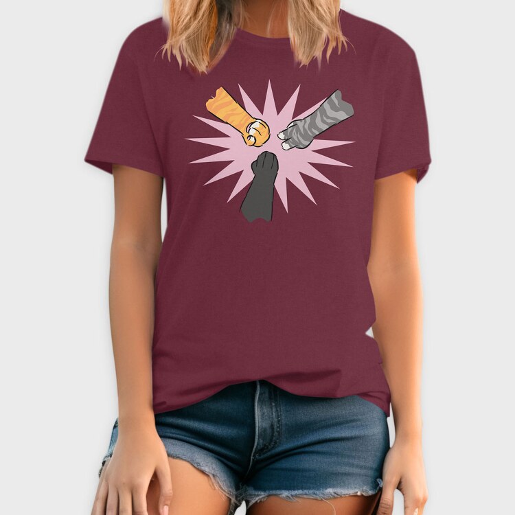 Cat Paws Playing Rock Paper Scissors, Tricou Barbati (Unisex)