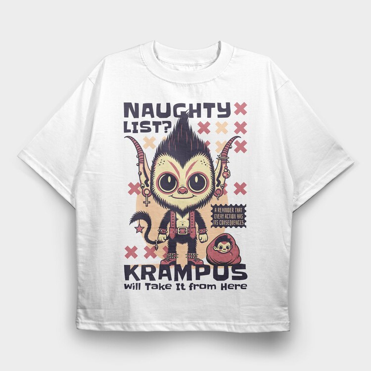 Naughty List, Tricou Oversize Barbati (Unisex)