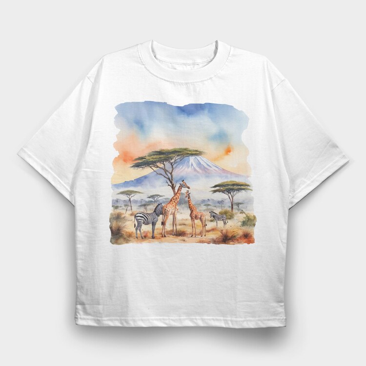 Mount Kilimanjaro, Tricou Oversize Barbati (Unisex)
